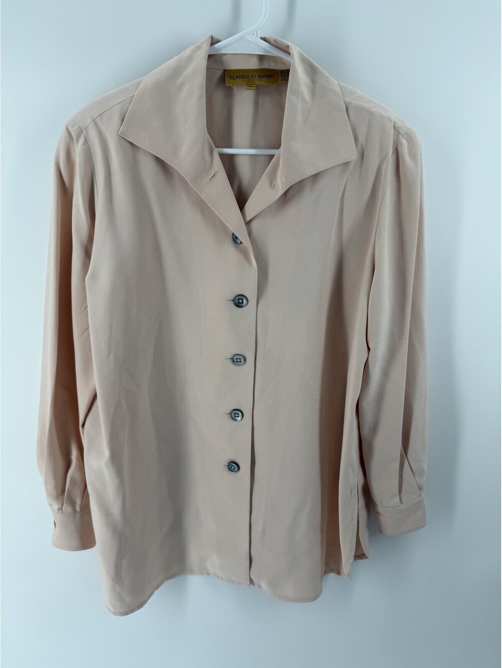 Vintage Classiques Entier Silk Button Down Shirt Blouse Pink SP